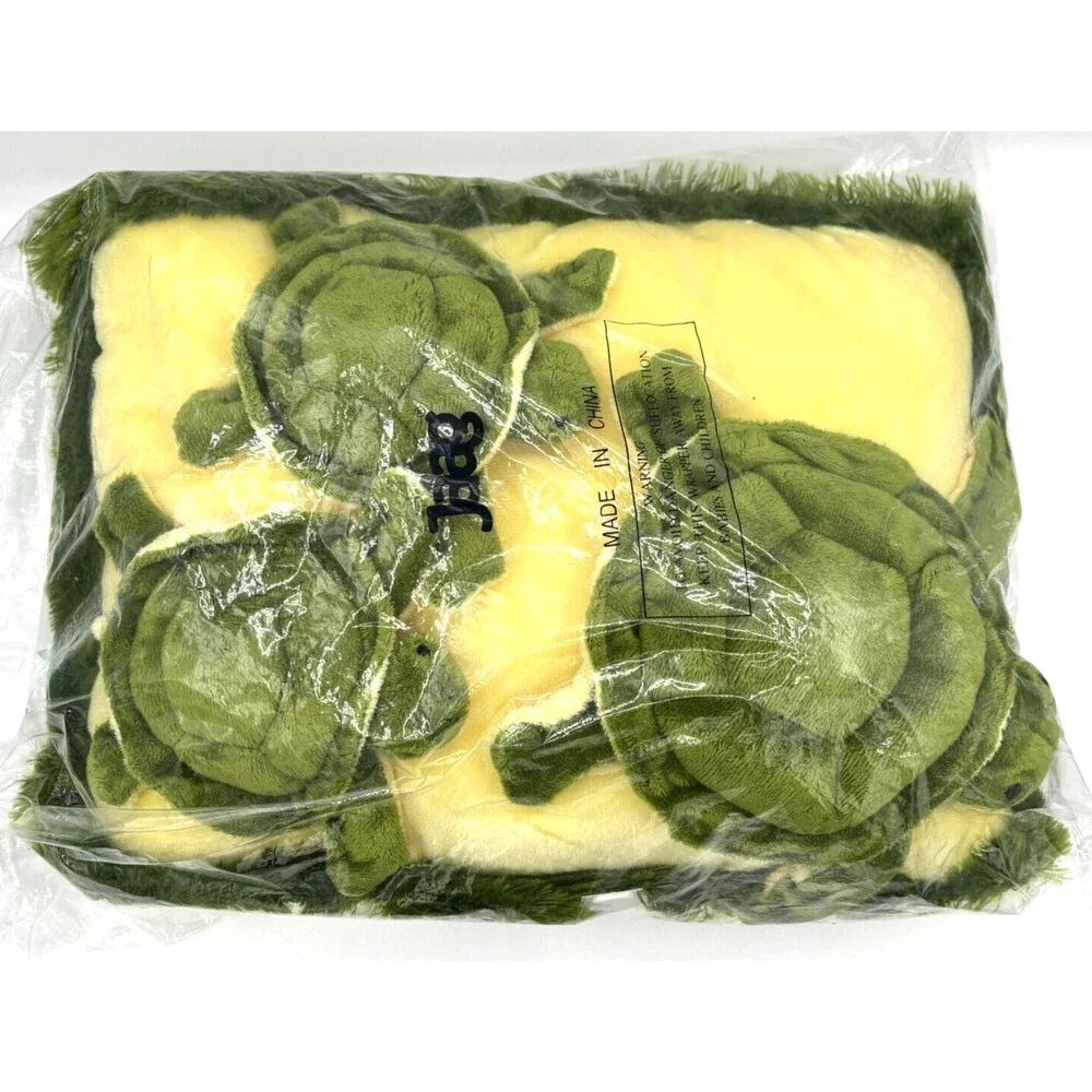 Jaag Plush Sea Turtle w/Babies 3D Throw‎ Pillow Soft Vintage 15x11 NWT HTF